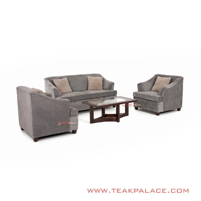 Kursi Tamu Minimalis Abu-Abu 211 Rangka Jati Seri Musi TKDN