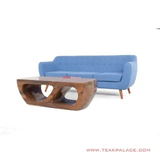 Sofa Biru 3 dudukan Set Meja Tamu seri Dina