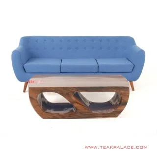 Sofa Biru 3 dudukan Set Meja Tamu seri Dina