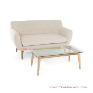 Sofa Minimalis 2 Dudukan Set Meja Linen Seri Dina 