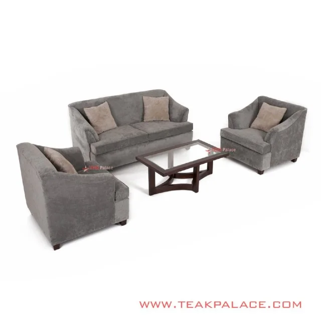 Kursi Tamu Minimalis Abu-Abu 211 Rangka Jati Seri Musi TKDN