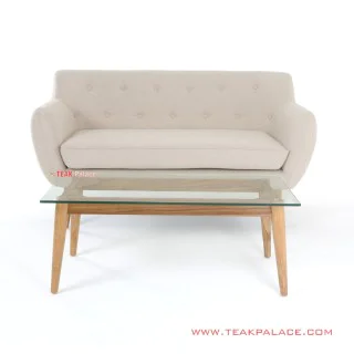 Sofa Minimalis 2 Dudukan Set Meja Linen Seri Dina 