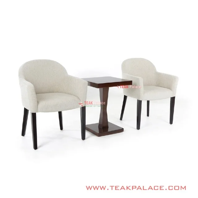 Kursi Tamu Teras Set Dina Natural Black Walnut Linen