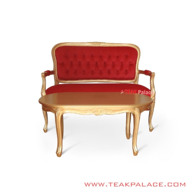 Set Meja Kursi 2 Dudukan Victorian Jati