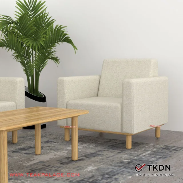 Sofa 21 ION TKDN Ruang Sempit Kain Krem Sofa 21 ION TKDN Ruang Sempit Kain Krem