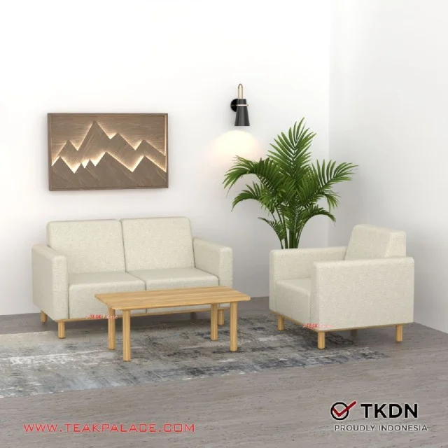 Sofa 21 ION TKDN Ruang Sempit Kain Krem Sofa 21 ION TKDN Ruang Sempit Kain Krem