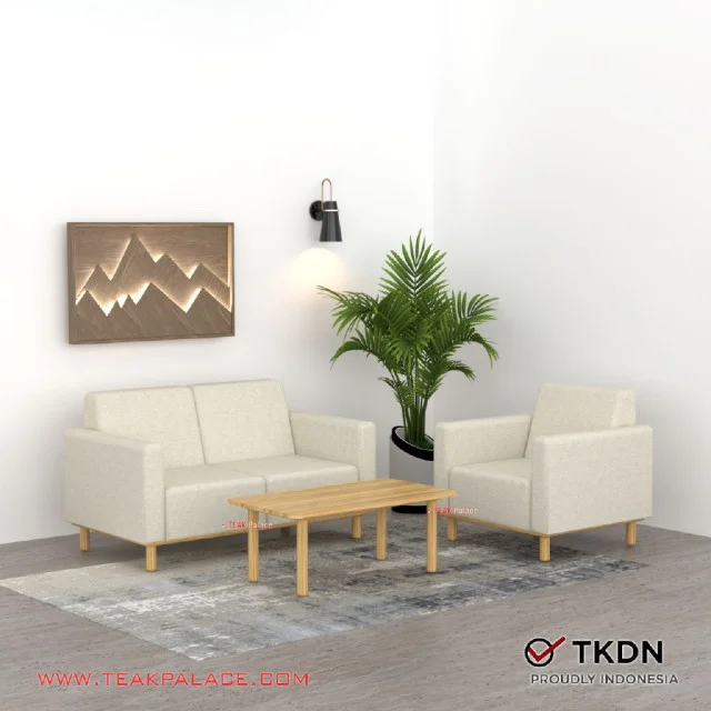 Sofa 21 ION TKDN Ruang Sempit Kain Krem Sofa 21 ION TKDN Ruang Sempit Kain Krem