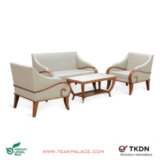 Kursi Tamu Minimalis Kayu Jati Meja Marmer Jasmine 211 TKDN Kursi Tamu Minimalis Kayu Jati Meja Marmer Jasmine 211 TKDN