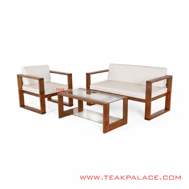 Kursi Tamu Minimalis Kayu Jati Seri Kotak 21