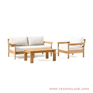 Set Meja Tamu Sofa Mouila Minimalis Jati Golden Teak