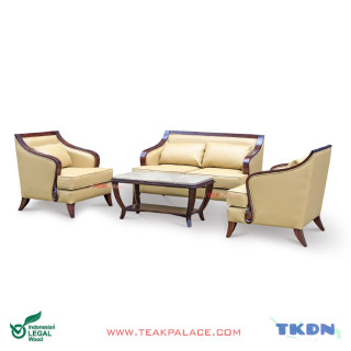 Sofa Modern Minimalis Kayu Jati Seri Lunia set 211 TKDN