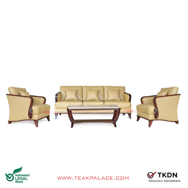 Sofa 311 Minimalis Modern Jati Ukir Seri Nusantara TKDN Sofa 311 Minimalis Modern Jati Ukir Seri Nusantara TKDN