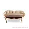 Set Sofa Emas Mewah Cameo Jati Minimalis