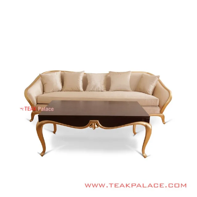 Set Sofa Emas Mewah Cameo Jati Minimalis