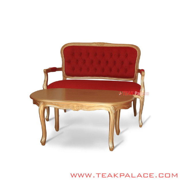 Set Meja Kursi 2 Dudukan Victorian Jati