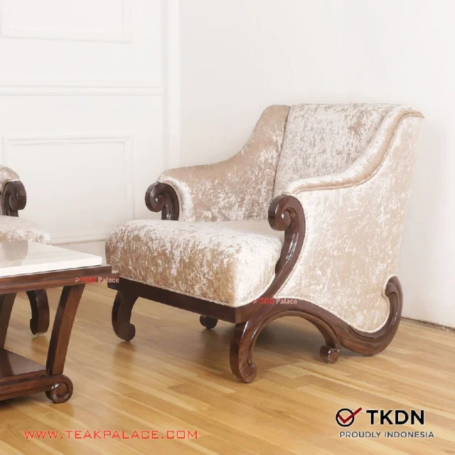 Kursi Tamu Jati Mewah Ukir Minimalis Seri Ponti 211