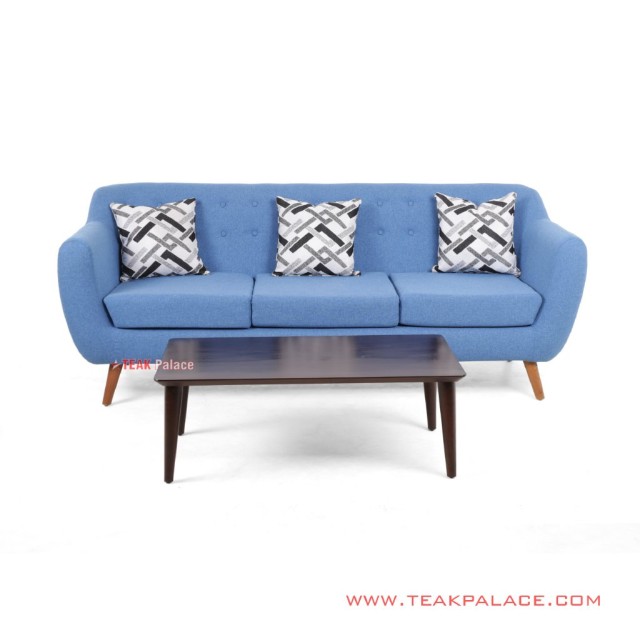 Sofa Dina 3 Dudukan Set Meja tamu Biru Balck Walnut Sofa Dina 3 Dudukan Set Meja tamu Biru Balck Walnut
