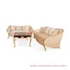Set Sofa Mewah Klasik Modern Emas Cameo