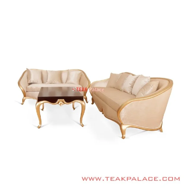 Set Sofa Mewah Klasik Modern Emas Cameo