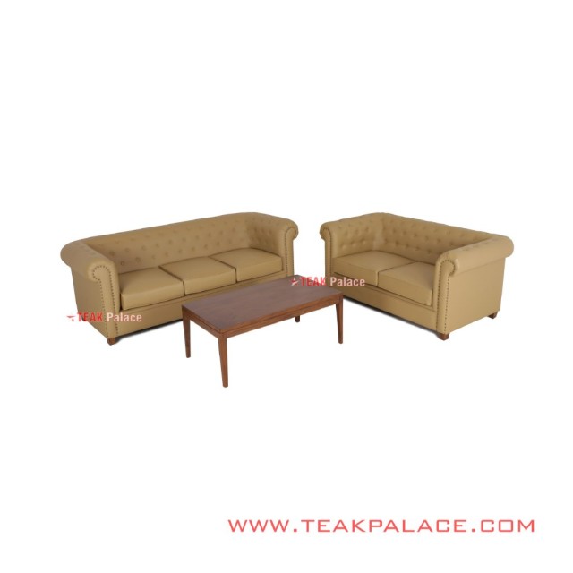 Set Sofa Tamu Minimalis Seri Chesterfield Jati Solid