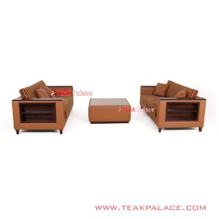 Sofa Jati Minimalis Modern Black Walnut Seri Garis
