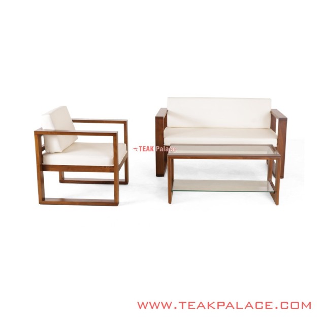 Kursi Tamu Minimalis Kayu Jati Seri Kotak 21