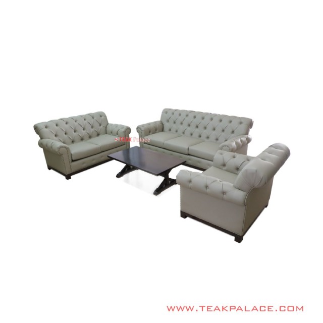 Sofa Tamu Kulit Kayu Jati 321 Seri Robinson Sofa Tamu Kulit Kayu Jati 321 Seri Robinson