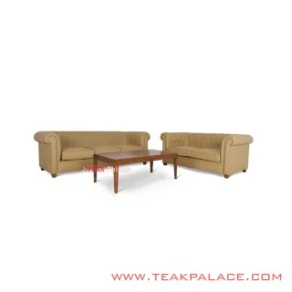 Set Sofa Tamu Minimalis Seri Chesterfield Jati Solid