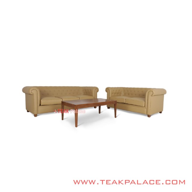 Set Sofa Tamu Minimalis Seri Chesterfield Jati Solid