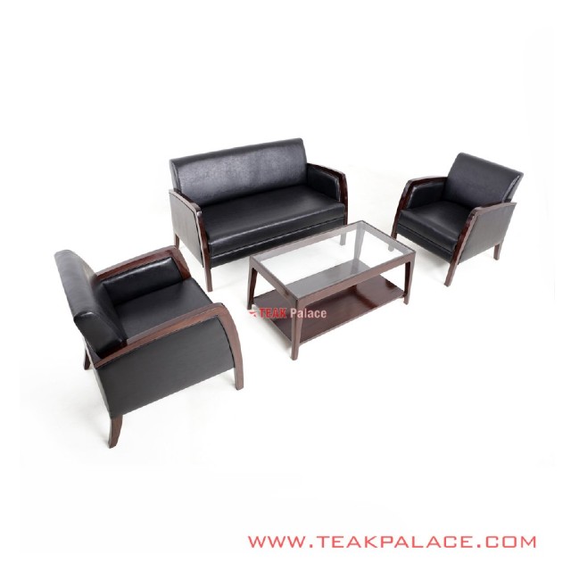 Set Kursi Sofa 211 Kulit Hitam Seri Kuta Set Kursi Sofa 211 Kulit Hitam Seri Kuta