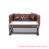 Sofa Santai Kayu Jati Brown Kulit Oscar Seri Diamond Sofa Santai Kayu Jati Brown Kulit Oscar Seri Diamond