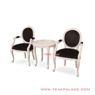 Kursi Vintage French Style Teras Set Victorian Duco Putih Kursi Vintage French Style Teras Set Victorian Duco Putih