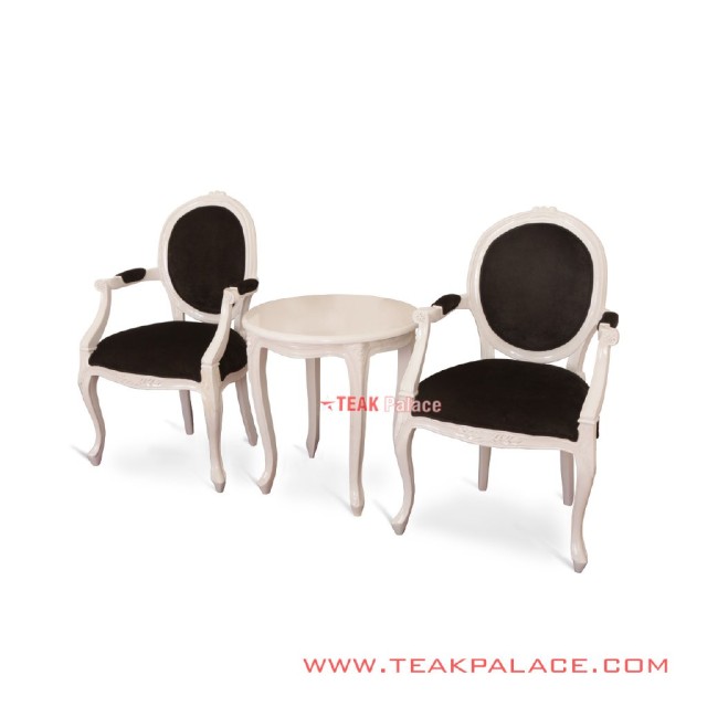 Kursi Vintage French Style Teras Set Victorian Duco Putih Kursi Vintage French Style Teras Set Victorian Duco Putih