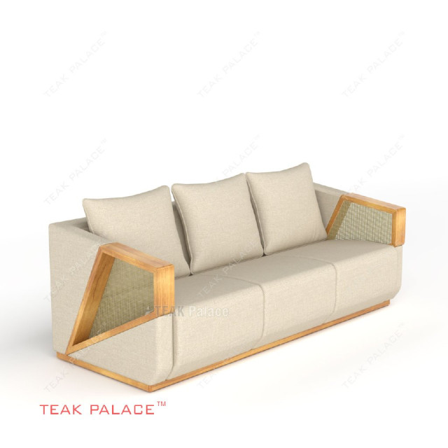 Sofa Santai Minimalis Kayu Jati 3 Dudukan Seri Xander Sofa Santai Minimalis Kayu Jati 3 Dudukan Seri Xander