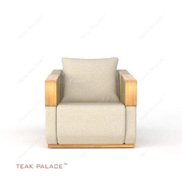 Kursi Minimalis Kayu Jati Rotan Seri Xander Single