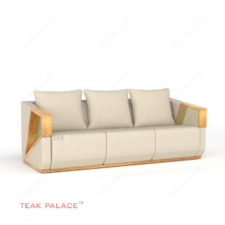 Sofa Santai Minimalis Kayu Jati 3 Dudukan Seri Xander