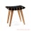 Stool Oldense Kayu Jati Natural Minimalis Anyaman Kain Hitam
