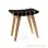 Stool Oldense Kayu Jati Natural Minimalis Anyaman Kain Hitam