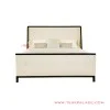 Tempat Tidur Kayu Seri Inako Black Walnut Sandaran Jok Kancing