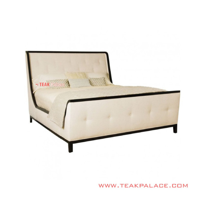 Tempat Tidur Kayu Seri Inako Black Walnut Sandaran Jok Kancing Tempat Tidur Kayu Seri Inako Black Walnut Sandaran Jok Kancing