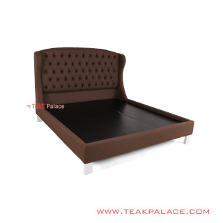 Tempat Tidur Kayu Jati Moderen Minimalis Coklat seri Evelyn