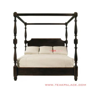 Tempat Tidur Kanopi Minimalis salak Brown Seri Mataram