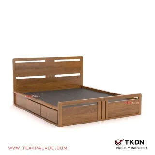 Dipan Minimalis Queen Size 4 Laci Jati Devana 160