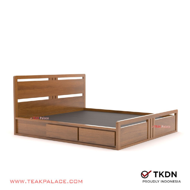 Tempat Tidur Minimalis 4 Laci Jati Devana King Size 180 Tempat Tidur Minimalis 4 Laci Jati Devana King Size 180