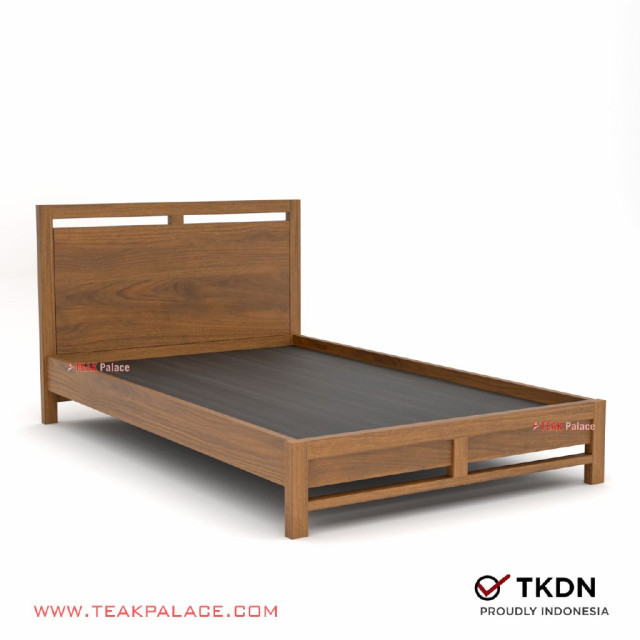 Tempat Tidur Single Minimalis Kayu Jati Ernest 120x200 cm