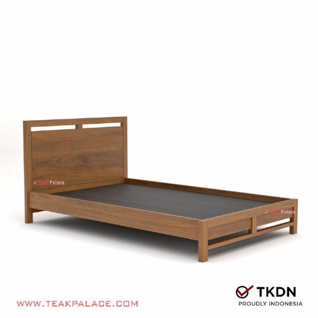 Tempat Tidur Single Minimalis Kayu Jati Ernest 120x200 cm
