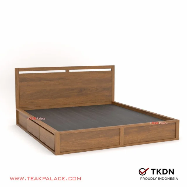 Tempat Tidur Minimalis 4 Laci King Size Ernest Kayu Jati 180