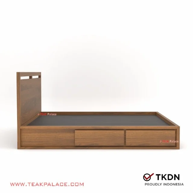 Tempat Tidur Minimalis 4 Laci King Size Ernest Kayu Jati 180