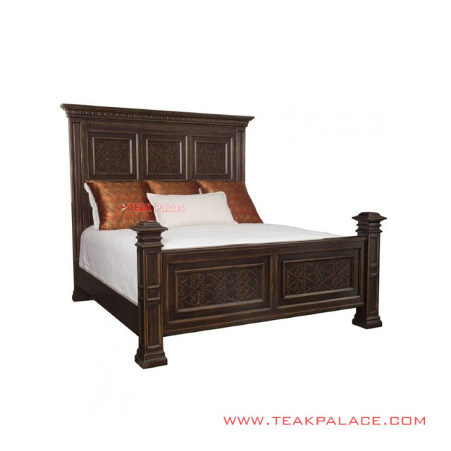 Tempat Tidur Kayu Jati Klasik Seri Karawang 180x200 cm
