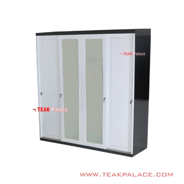 Lemari Sliding 4 Pintu Kaca Cermin Hitam Putih Seri Vista Lemari Sliding 4 Pintu Kaca Cermin Hitam Putih Seri Vista